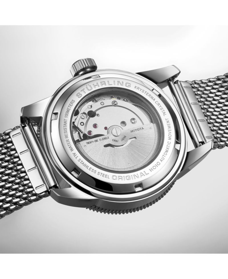 Mens Marinier 4079 Automatic 42 mm Dive Watch with Sunray Dial and Mesh Bracelet