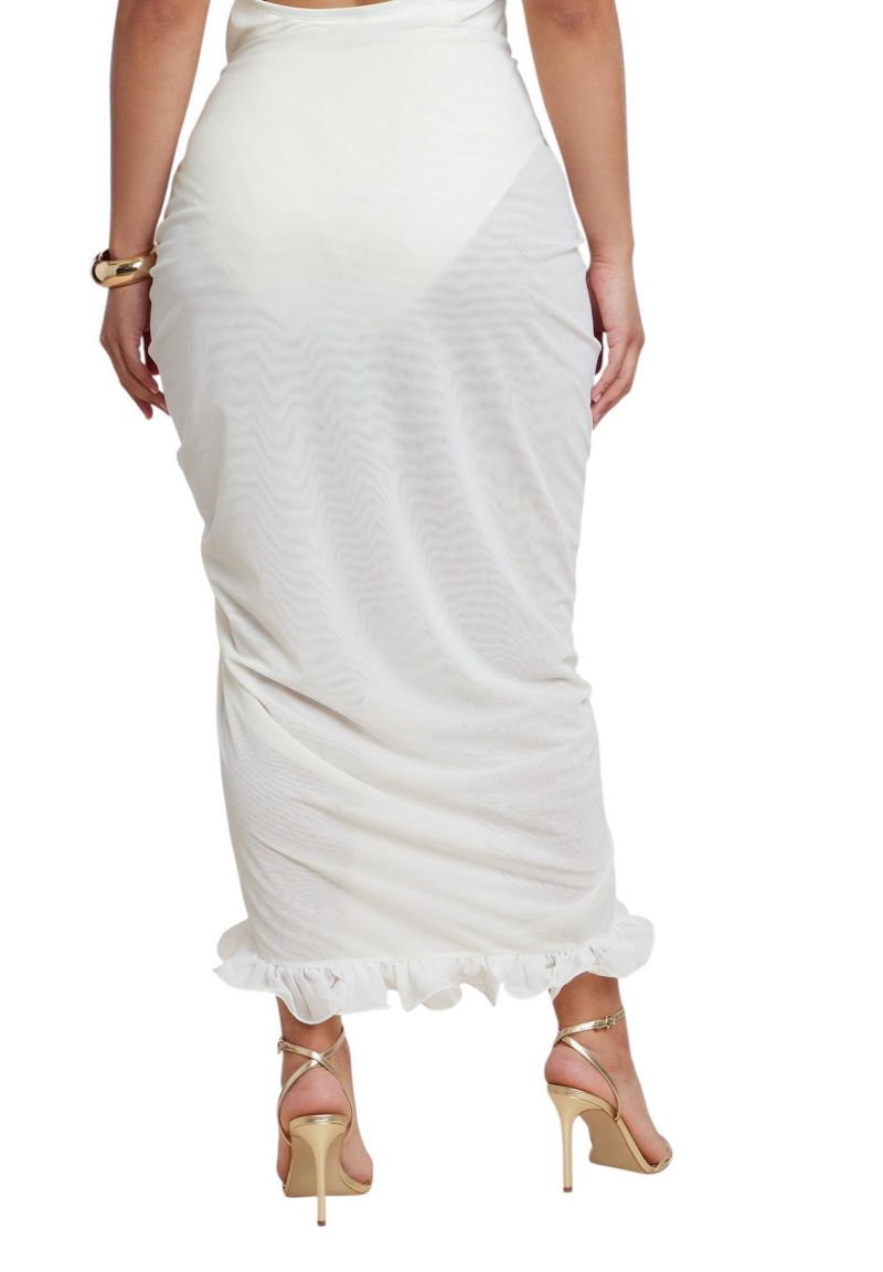 Women's Ruffled Sheer Mesh Skirt