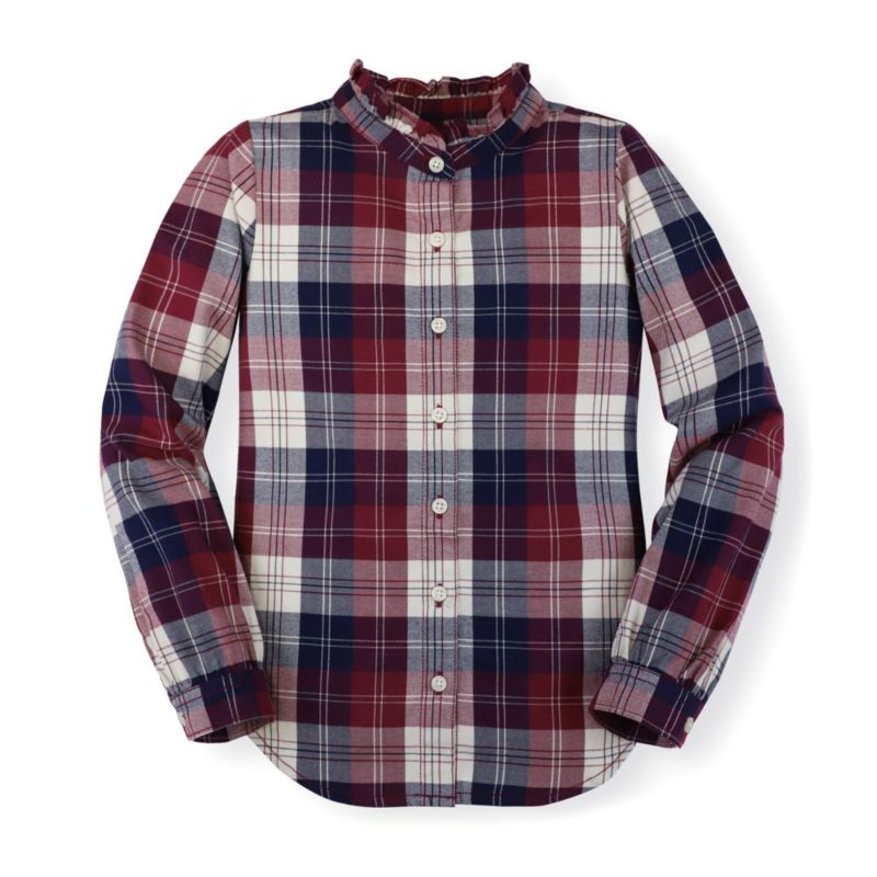 Baby Girls Hope and Henry Long Sleeve Ruffle Collar Button Down Shirt