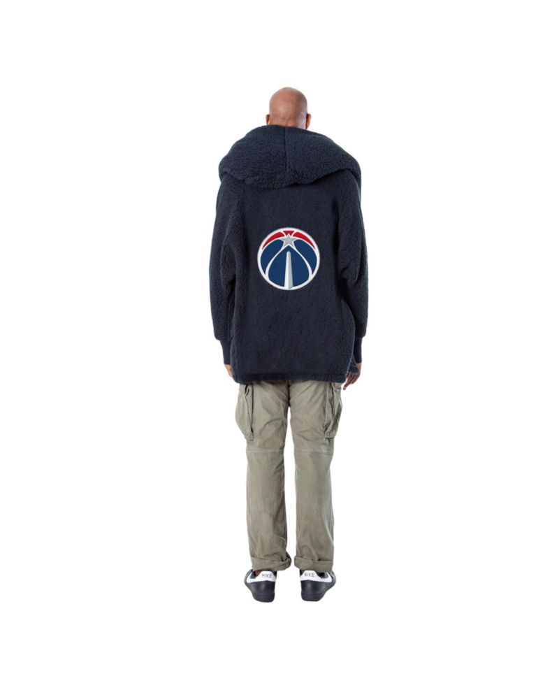 Men's and Women's The Best Lounger In The World Navy Washington Wizards Oversized Open-Front Hoodie Sweater