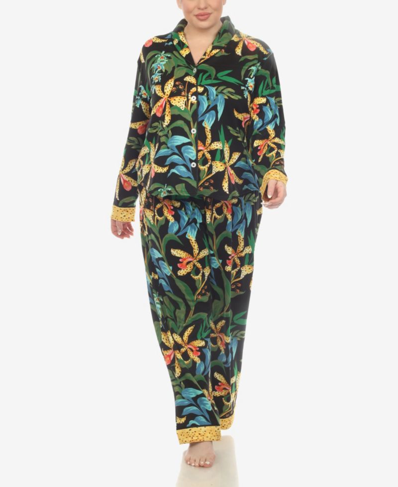 Plus Size 2-Piece Wildflower Print Pajama Set