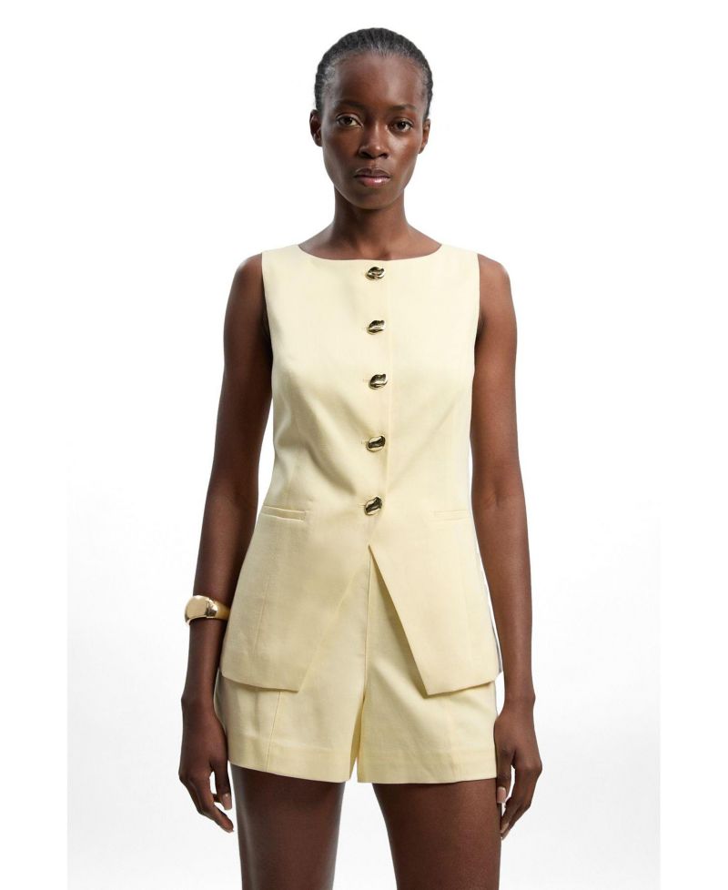 Women's Round Neck Button Waistcoat