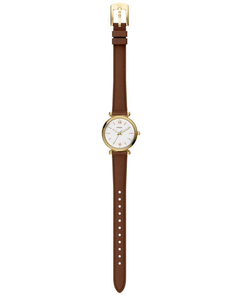 Women's Carlie Three-Hand Brown Leather Watch, 28mm