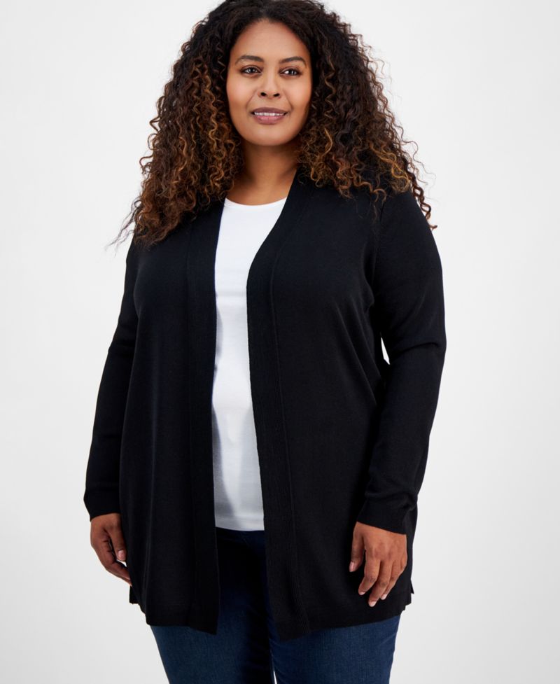 Plus Size Open-Front Cardigan Sweater