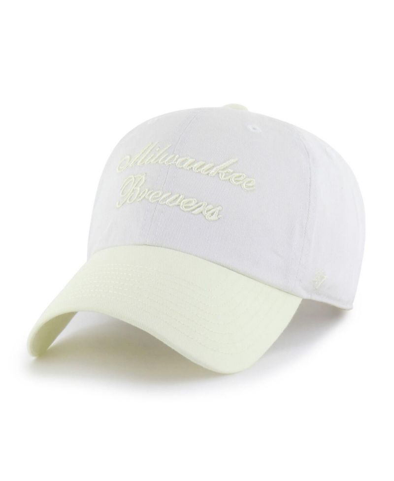Women's White/Yellow Milwaukee Brewers Gelato Two-Tone Clean Up Adjustable Hat