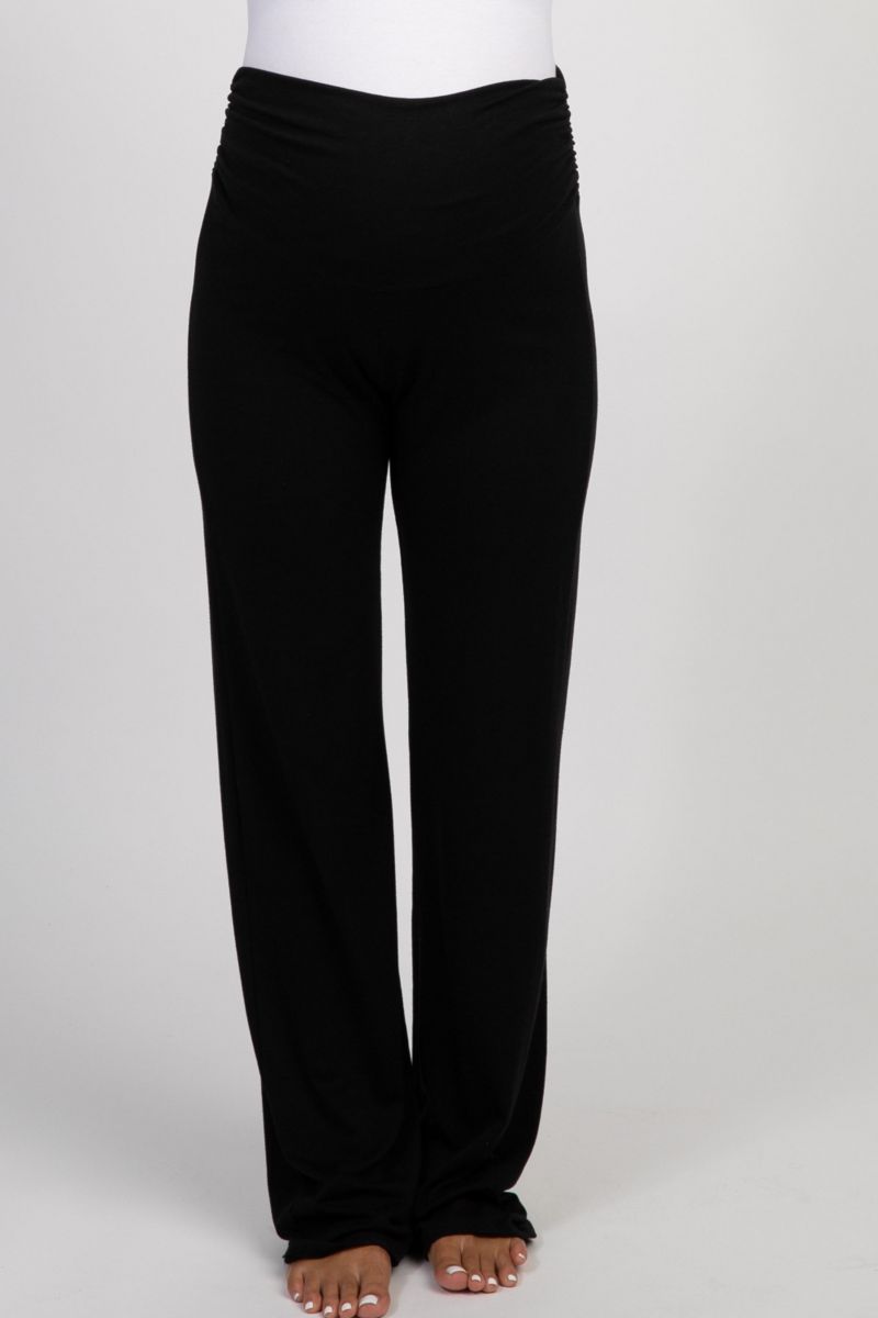 Women's Black Foldover Lounge Pants