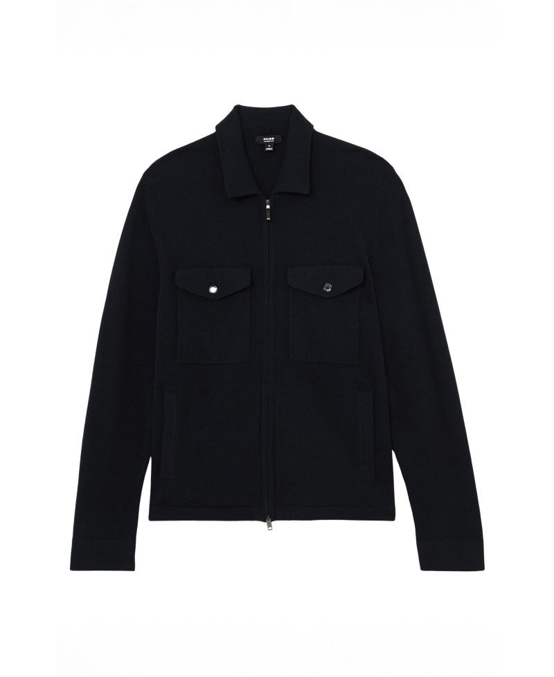 Men's Dunstall Wool Knitted Zip-Through Overshirt