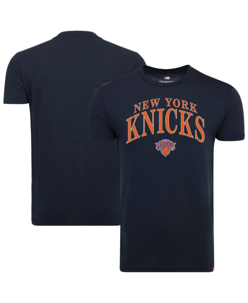 Men's and Women's Navy New York Knicks Comfy Tri-Blend T-Shirt