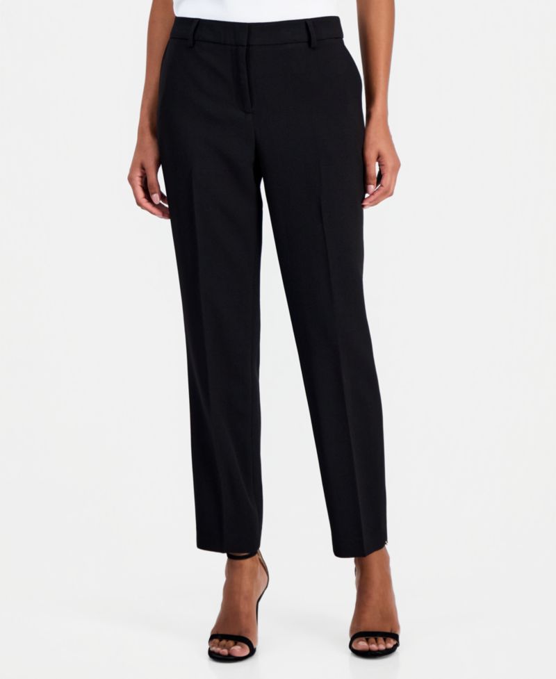Women's Crepe Grace Mid-Rise Straight-Leg Ankle Pants