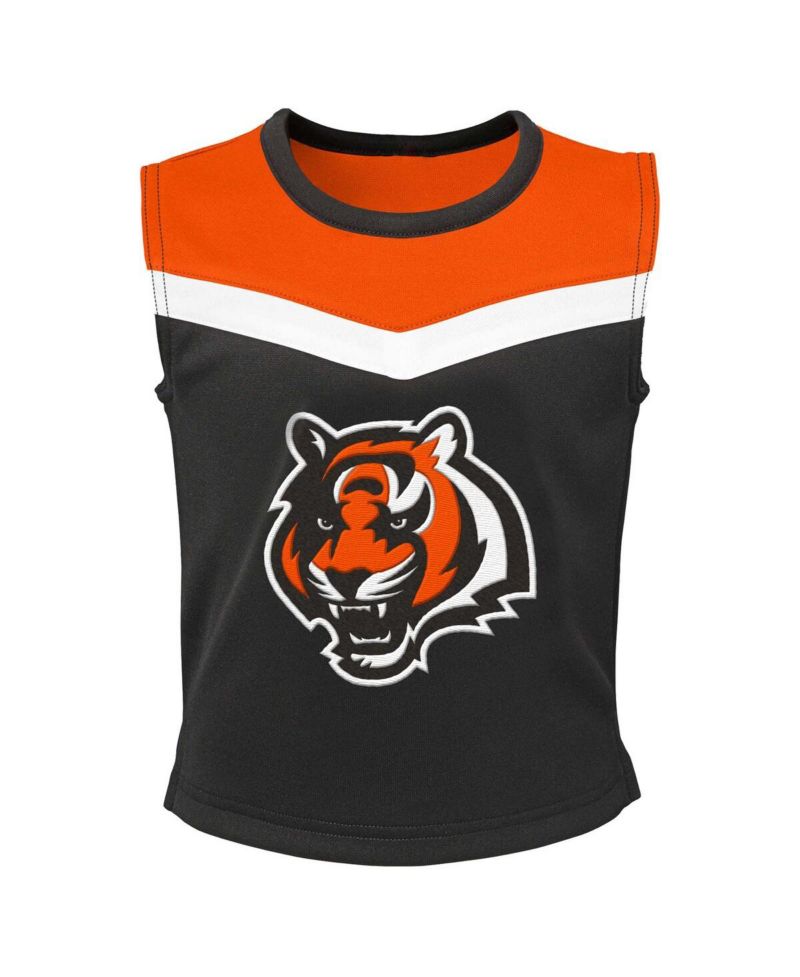 Big Girls 2-Piece Black Cincinnati Bengals Spirit Cheerleader Dress Set