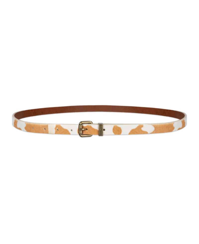 Women's 2-Pack Solid Cow Print Skinny Casual Belt Set