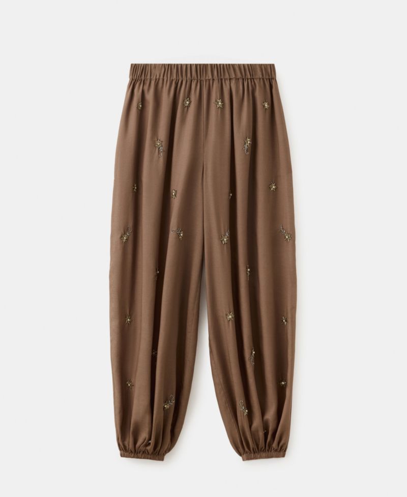 Women's Embroidered Appliques Balloon Pants