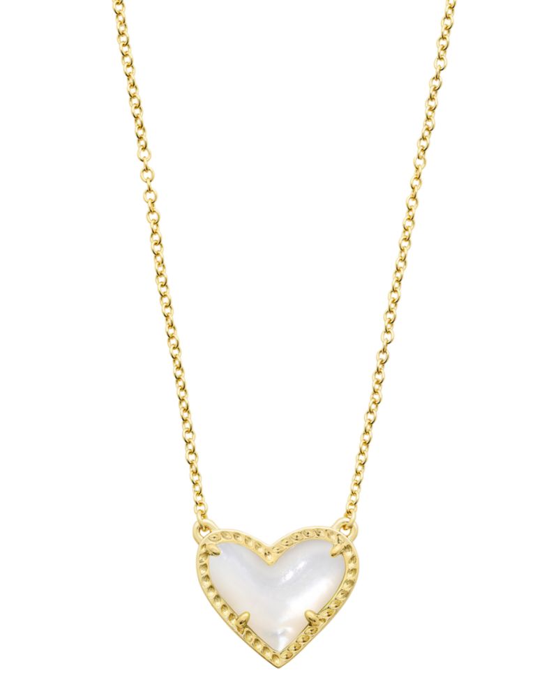 14k Gold-Plated Gemstone Heart Pendant Necklace
