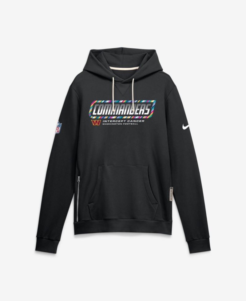 Men's Black Washington Commanders 2026 NFL Cruical Catch Sideline Dri-Fit Pullover Hoodie