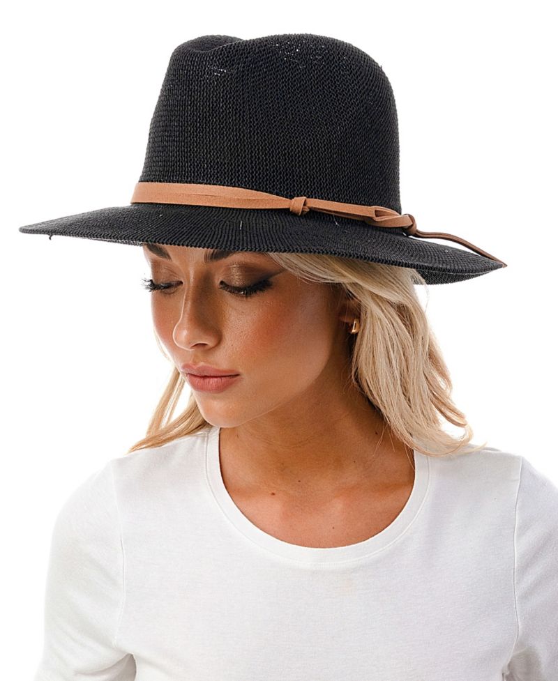 Women's Short-Brim Packable Straw Panama Hat