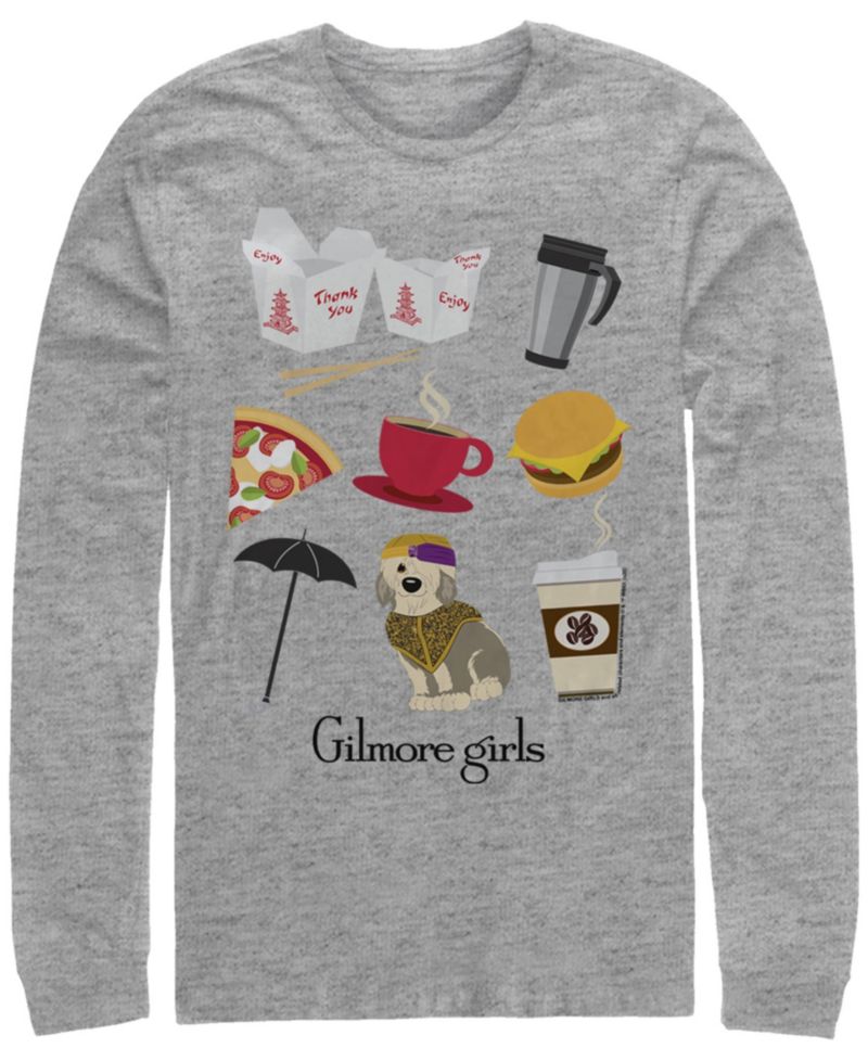 Men's Gilmore Girls TV Icon Jumble Long Sleeve Crew T-shirt
