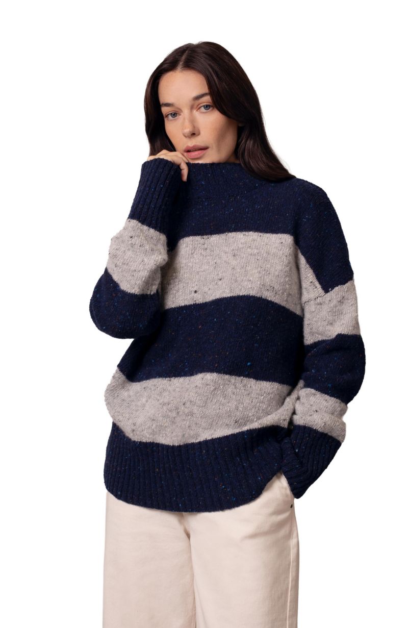 Women's Donegal Colourblock Funnel Neck Sweater