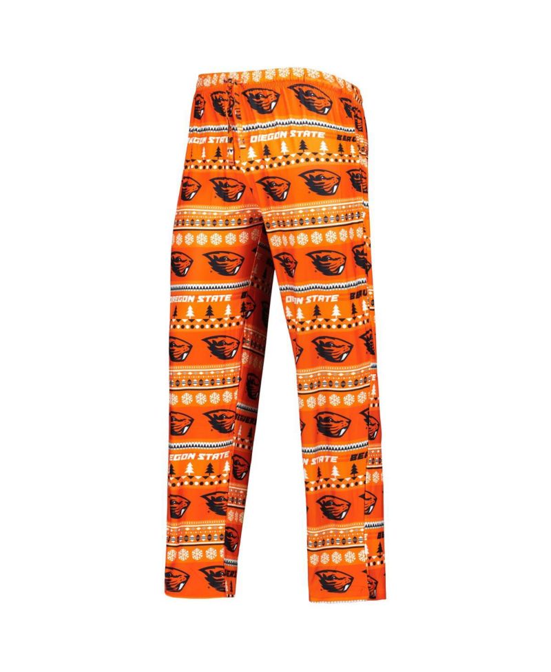 Men's Orange Oregon State Beavers Swivel Long Sleeve T-shirt and Pants Sleep Set