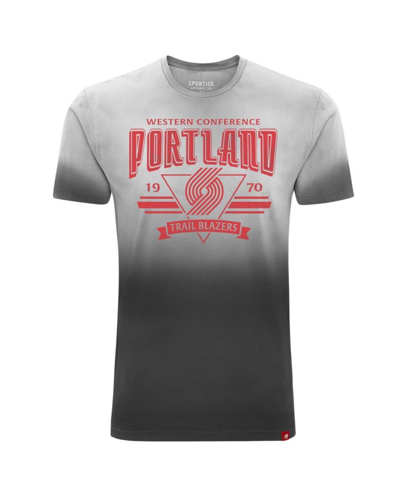 Men's and Women's Black Portland Trail Blazers Bingham Sun-Fade T-Shirt