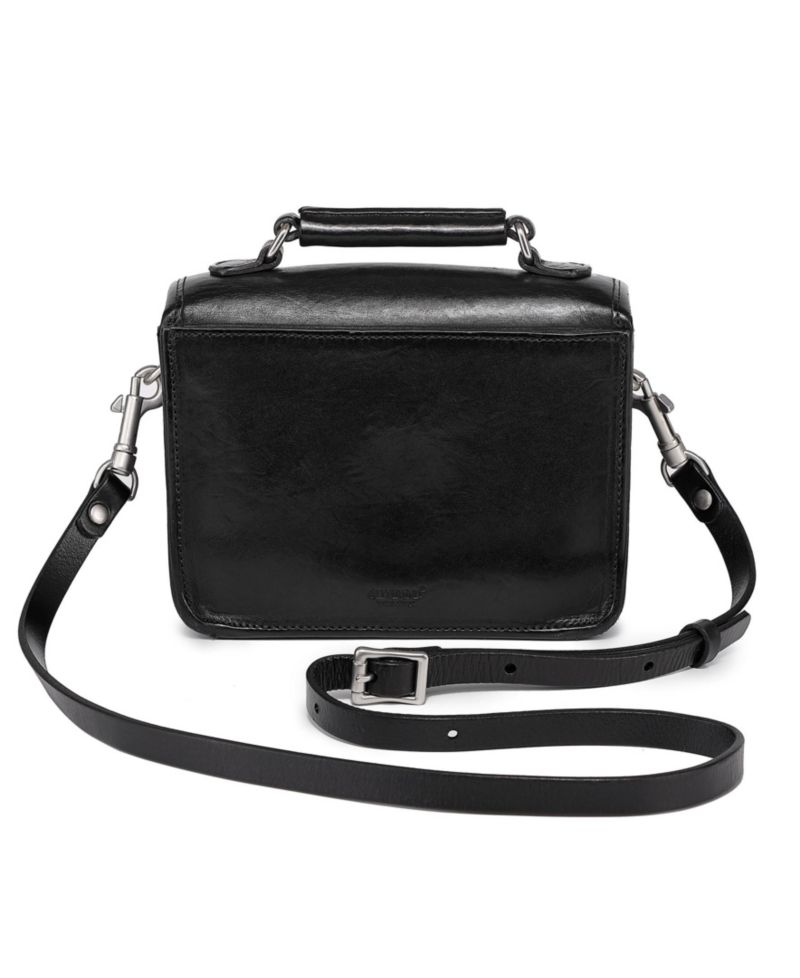 Laurel Mini Leather Convertible Pushlock Crossbody Bag