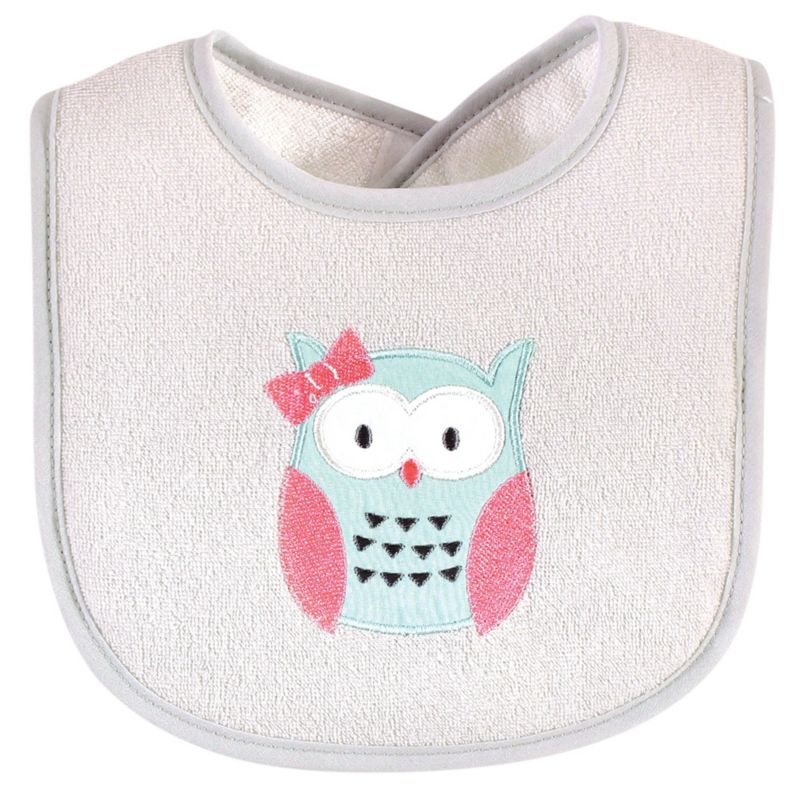 Girls Cotton Terry Drooler Bibs with Fiber Filling