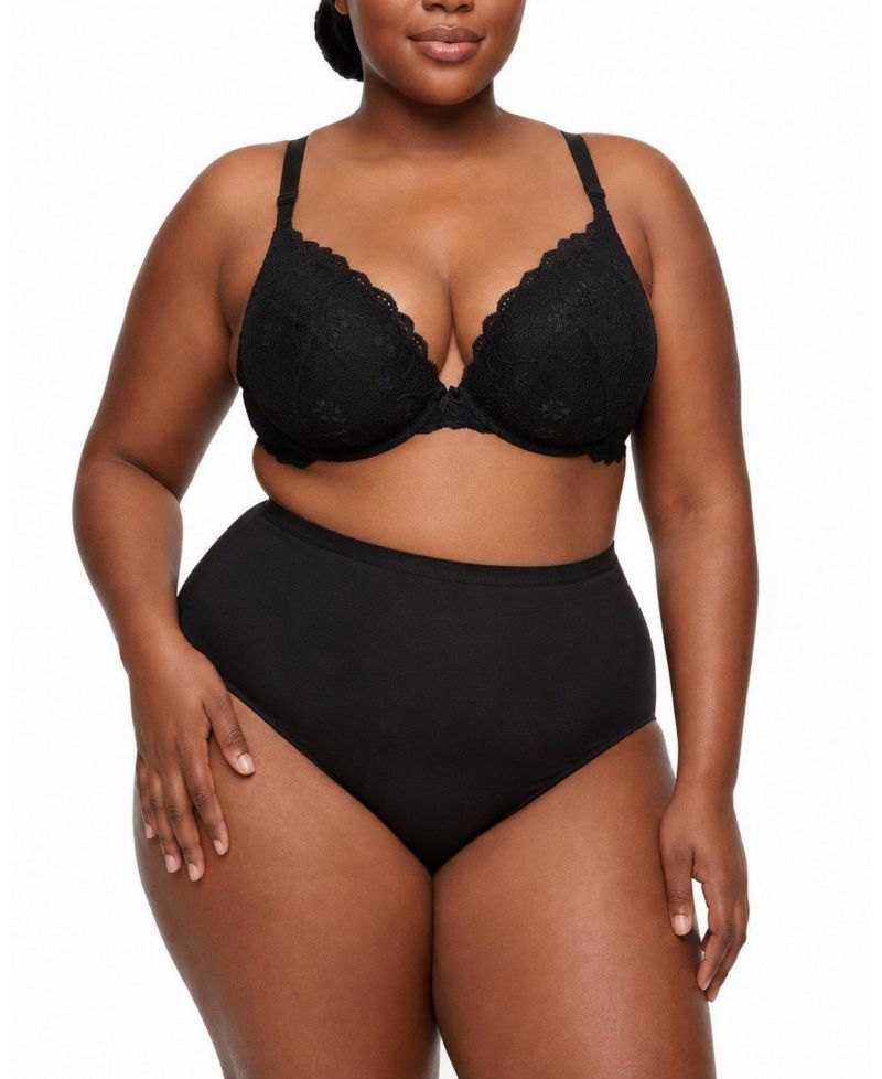 Plus Size XO Plunge Push-Up Lace Bra