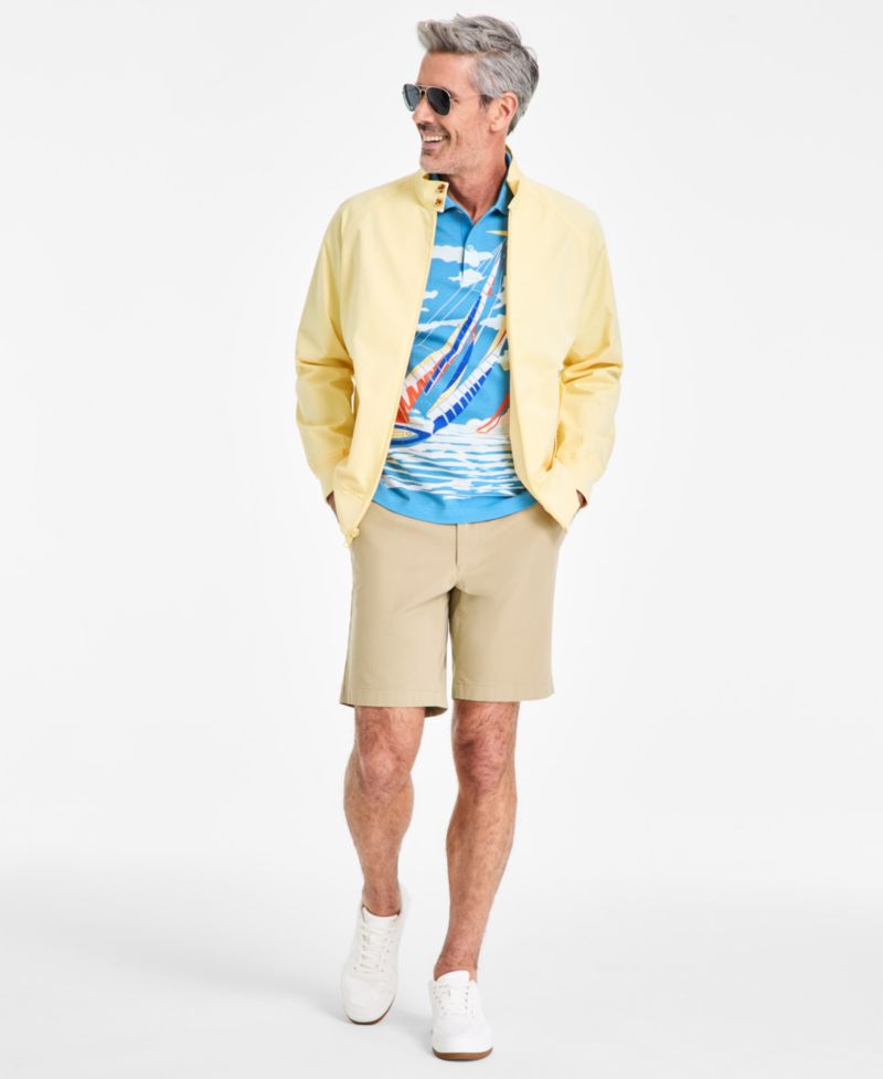Men's Cotton-Blend Harrington Mock-Neck Jacket