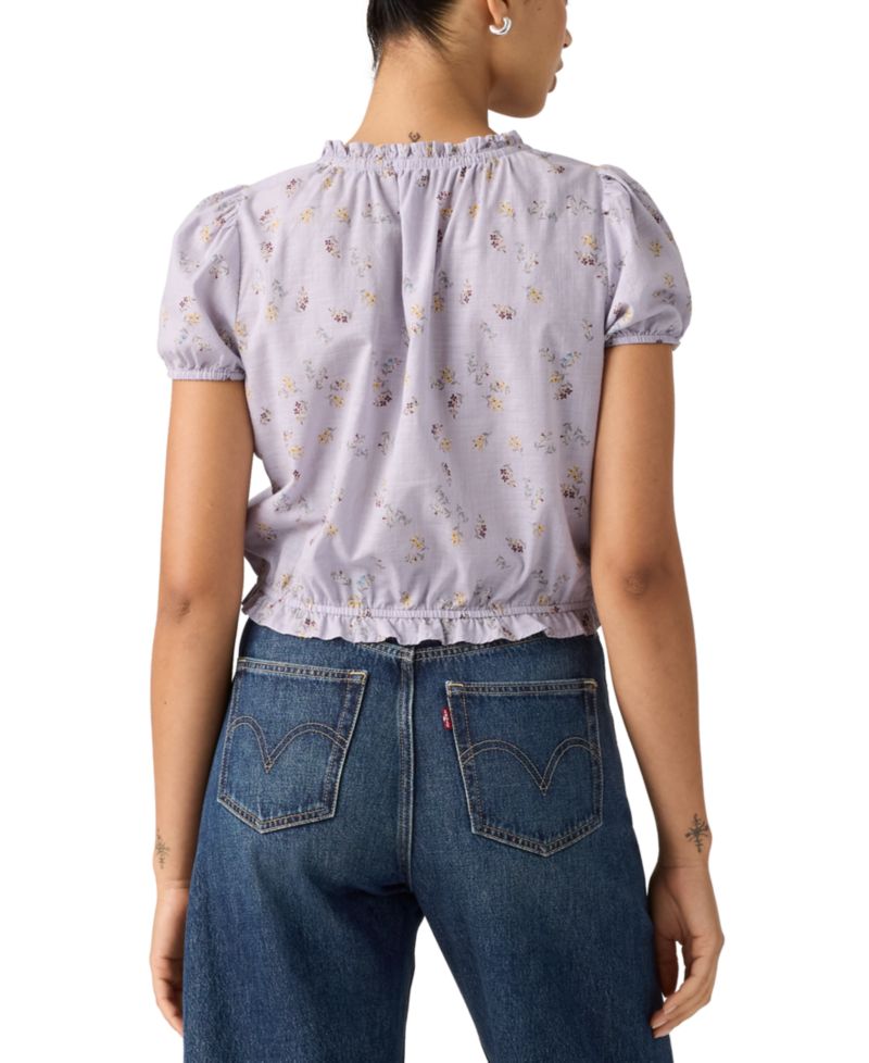 Plus Size Chiara Front Button Short-Sleeve Blouse