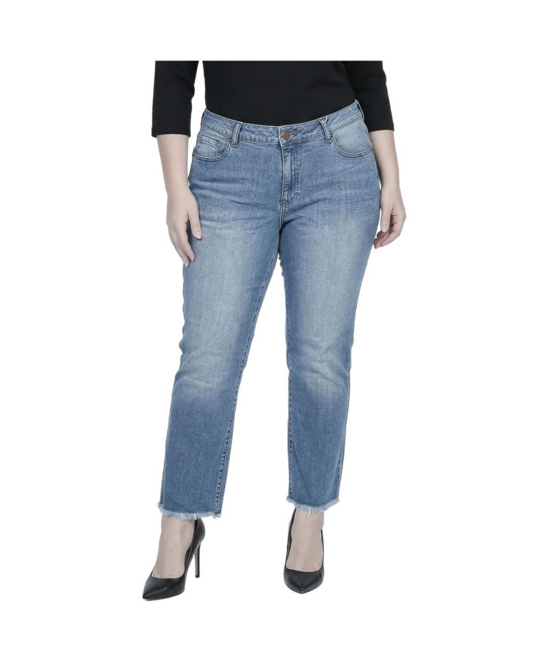 Women's Raw Hem Boyfriend Jeans