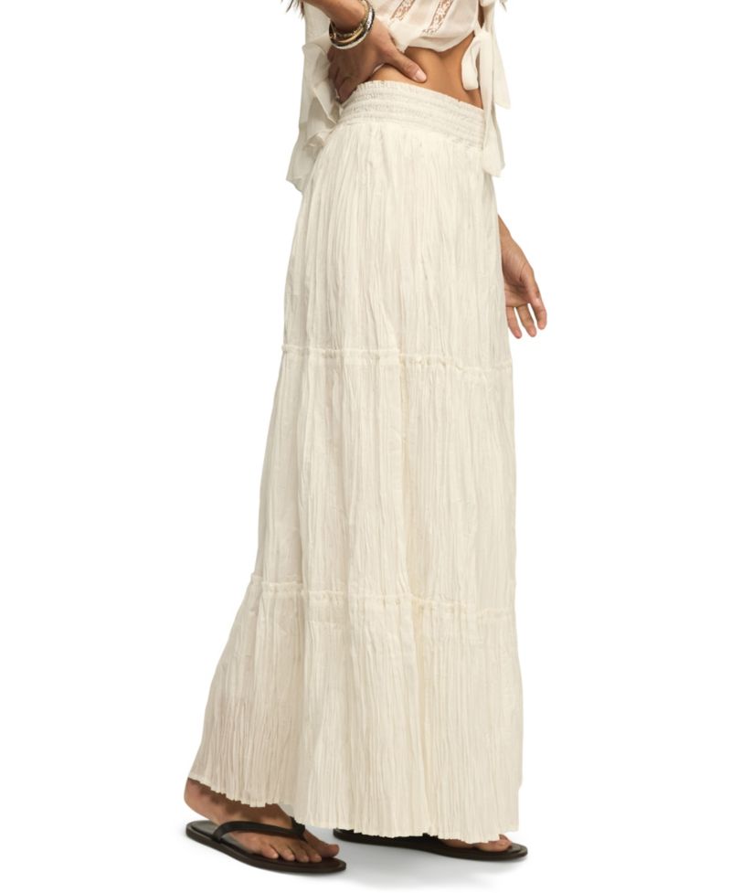 Women's Tiered Broomstick Pull-On Maxi Skirt