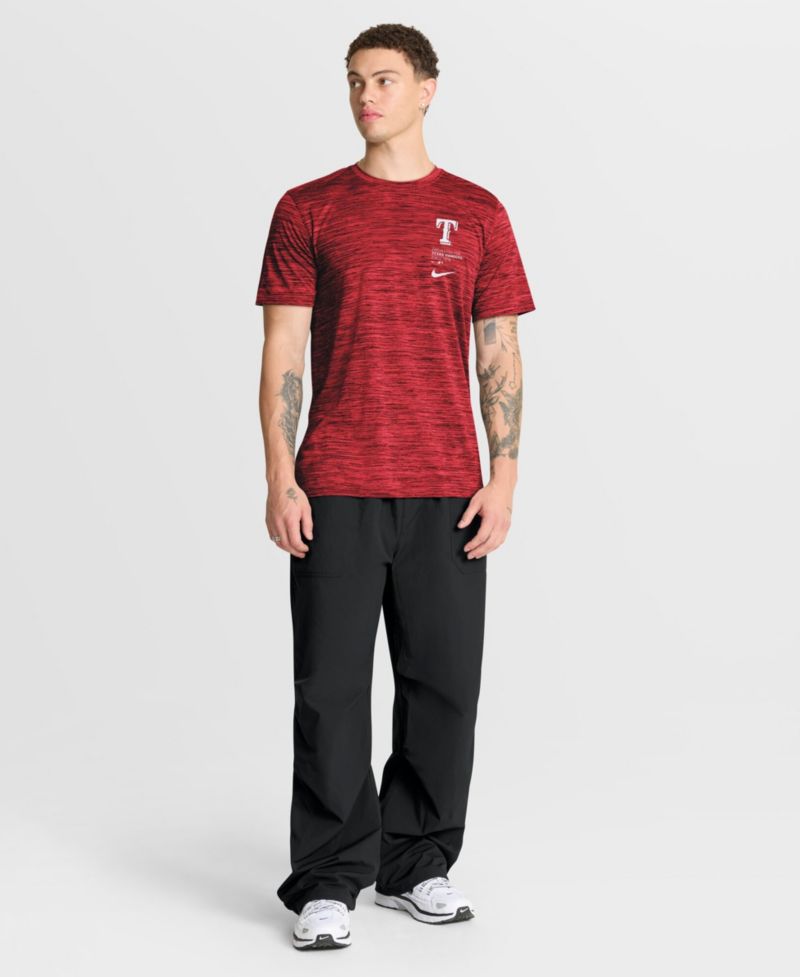 Men's Texas Rangers Velocity Cross-Dyed Pattern T-Shirt