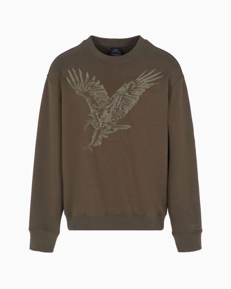 Men's Regular-Fit Eagle Logo Embroidered Sweatshirt