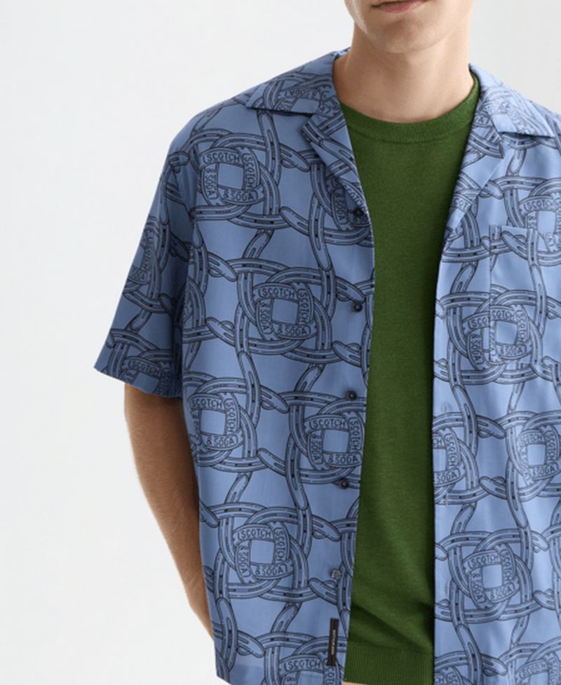 Men's Printed Short-Sleeve Shirt