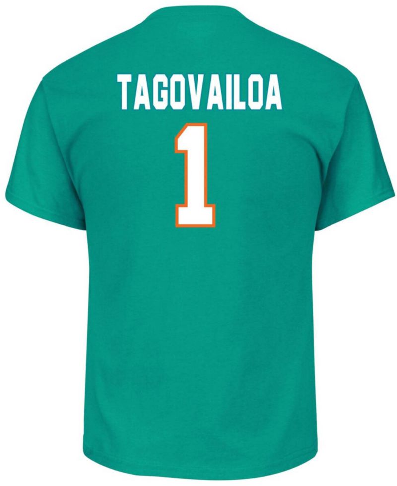 Men's Big and Tall Tua Tagovailoa Aqua Miami Dolphins Eligible Receiver Iii Name & Number T-shirt