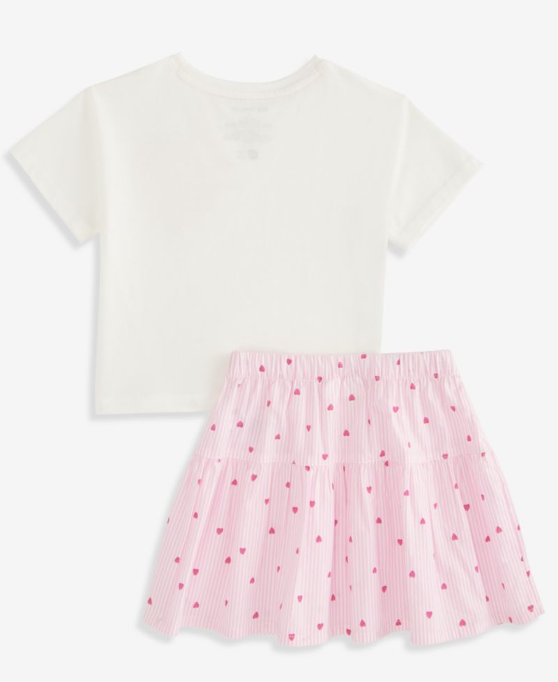 Toddler Girls' 12M-5T Heart Top and Bubble Skirt, 2-Piece Set