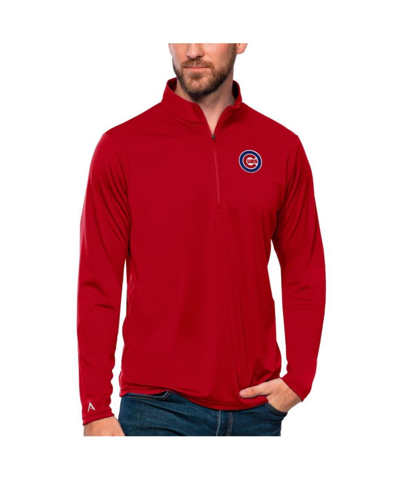 Men's Red Chicago Cubs Tribute Quarter-Zip Pullover Top