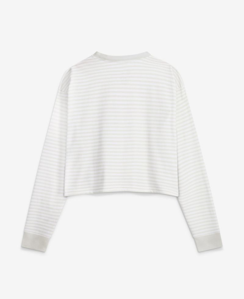 Women's White Buffalo Bills Loose Fit Crop Top