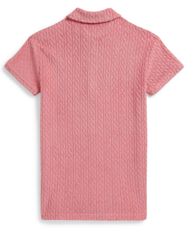 Girls' 2-6X Cable Terry Quarter-Zip Polo Dress