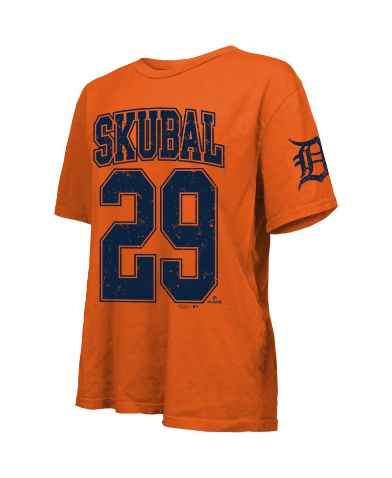 Women's Tarik Skubal Orange Detroit Tigers Oversized Name & Number T-Shirt