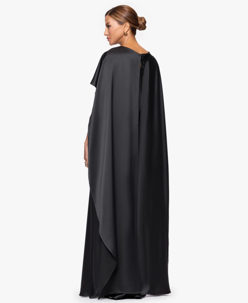 Women's Long Satin Boat Neck Dress