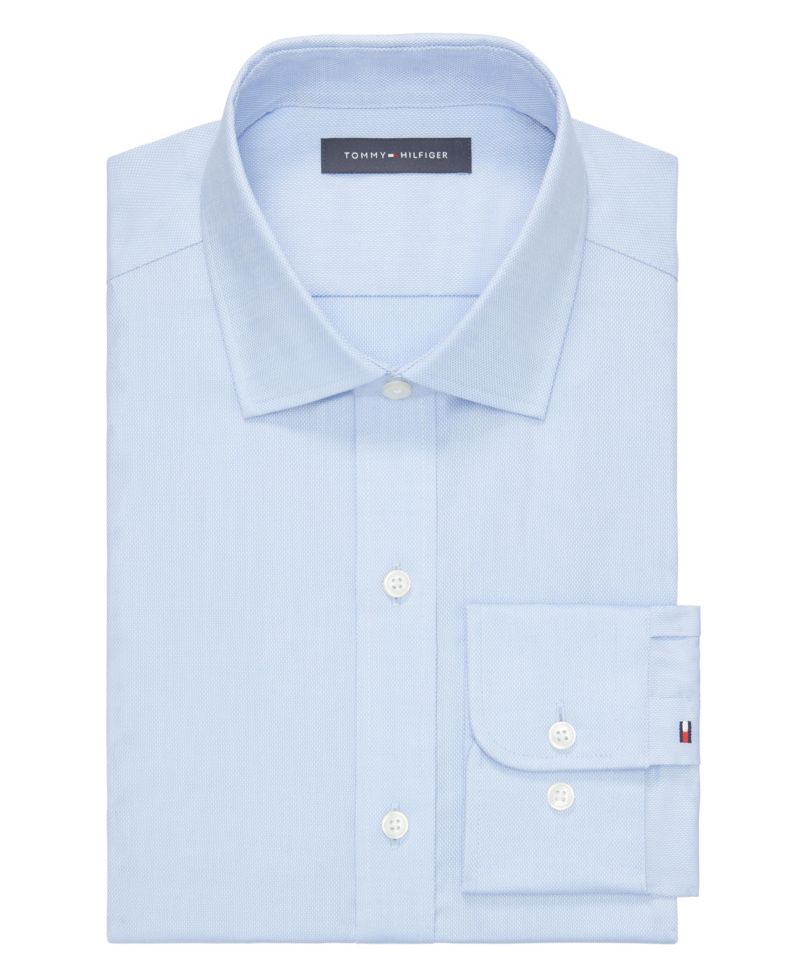 Men's TH Flex Essentials Wrinkle Free Stretch Dress Shirt, Regular & Slim Fit