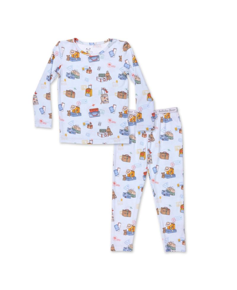 Kids Unisex Kids' Vintage Suitcases Set of 2 Piece Pajamas