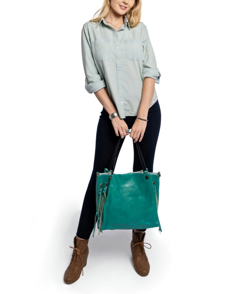Daisy Large Leather Crossbody Tote Bag