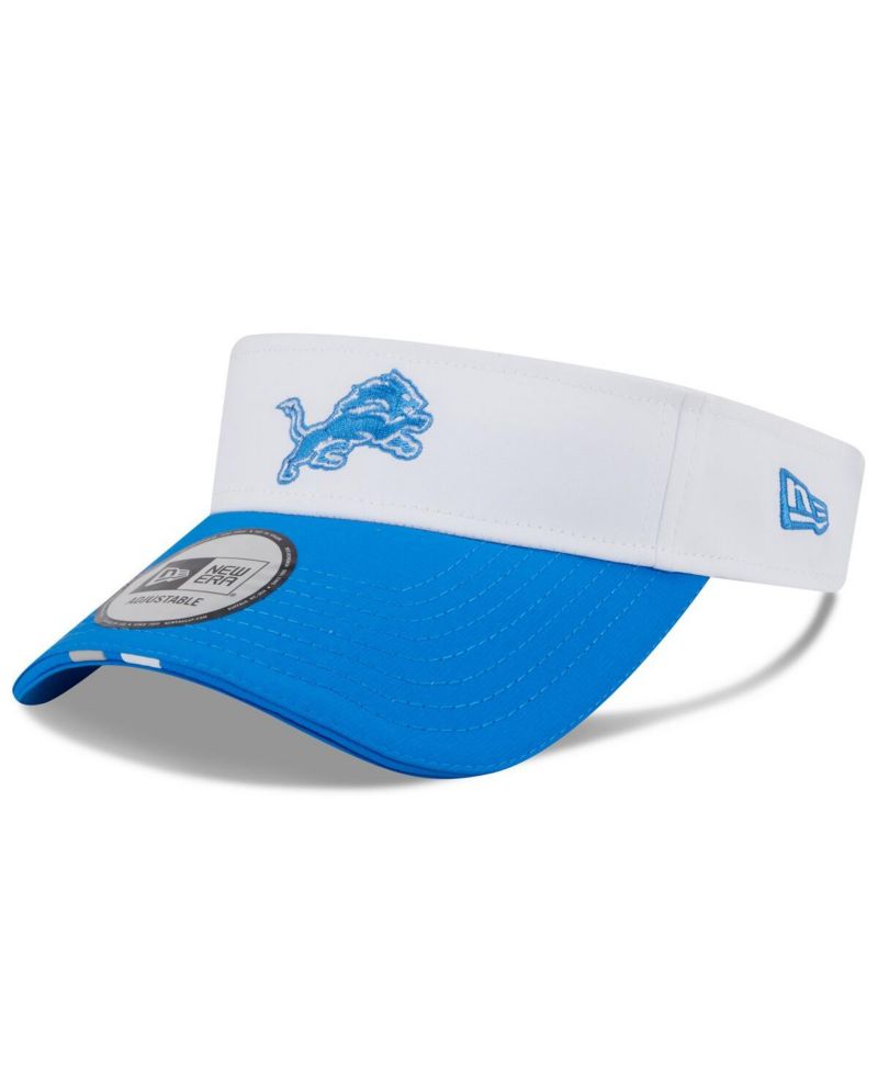 Men's White/Blue Detroit Lions 2025 NFL Training Camp Adjustable Visor Hat