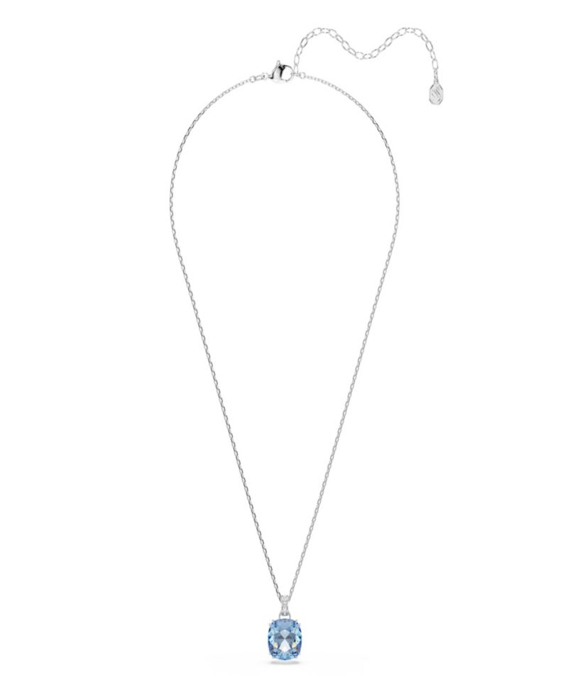 Gold-Tone Plated Blue Crystal Necklace