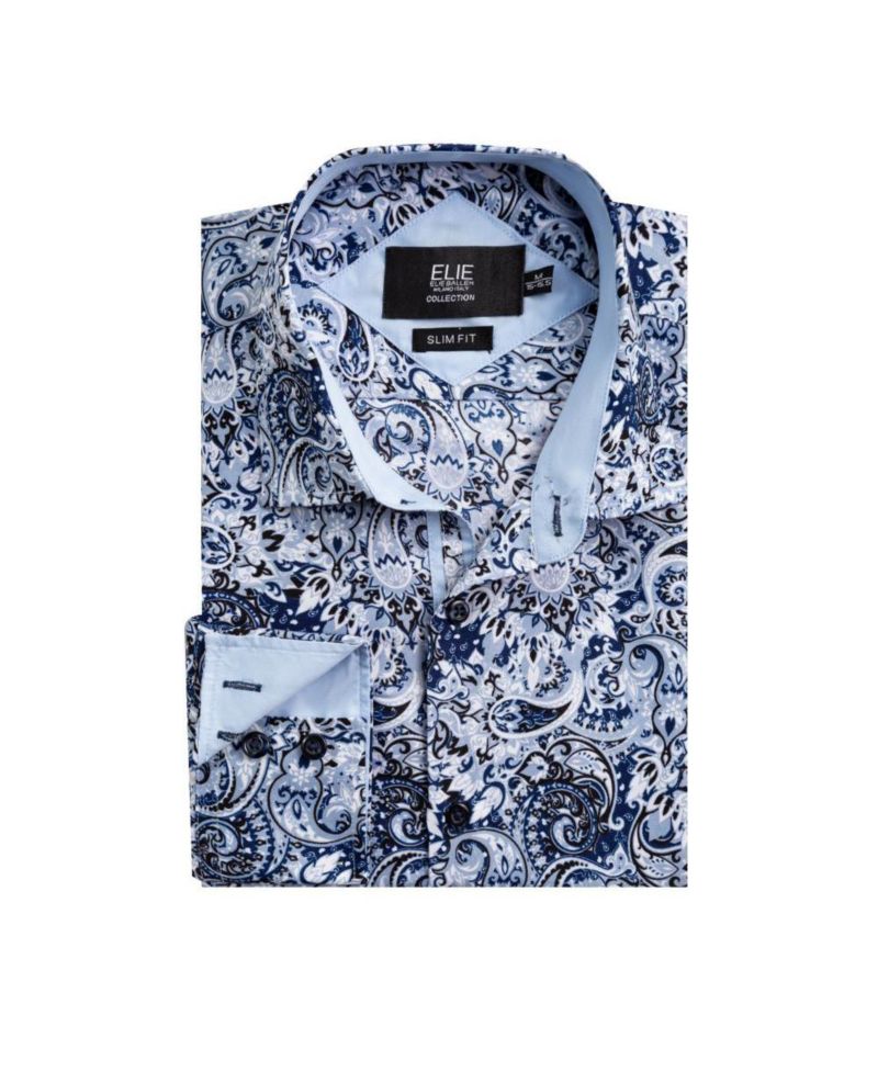 Men's Slim Fit Stylish Paisley Print Shirt