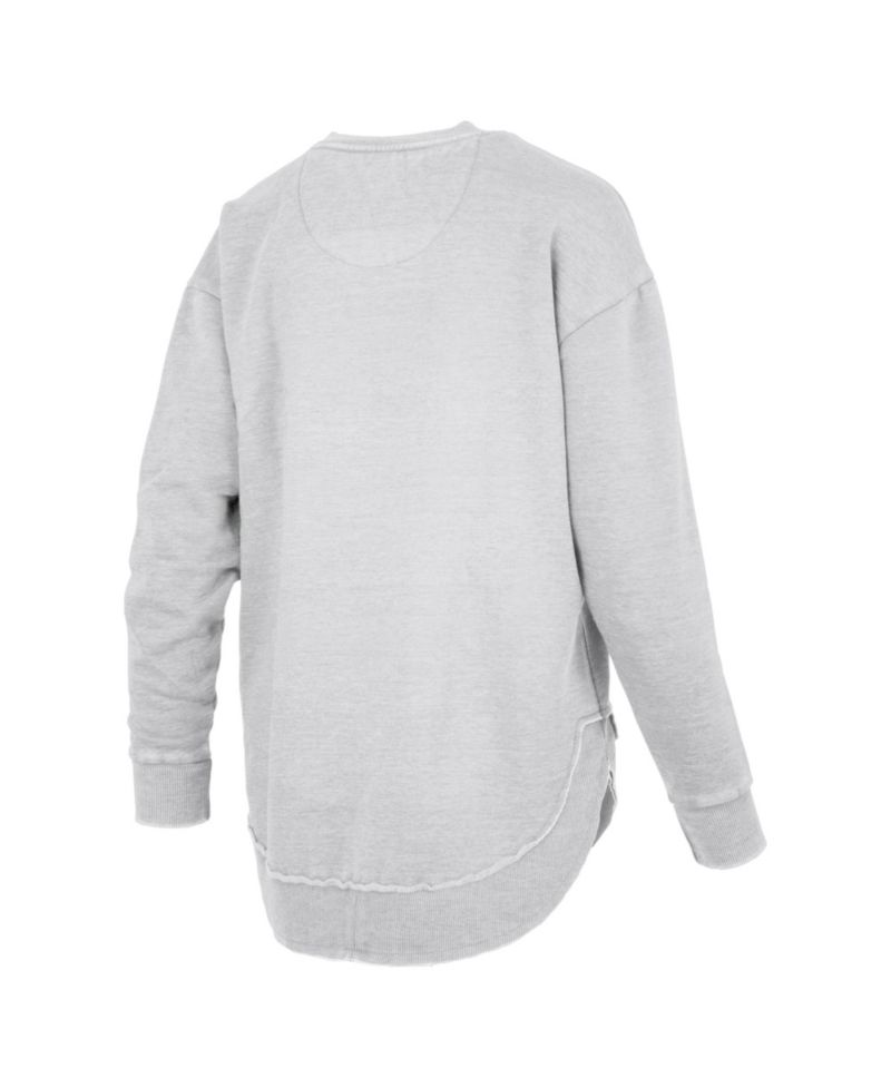 Women's Heather Gray Clemson Tigers Marcus East Hall Poncho V-Neck Sweatshirt