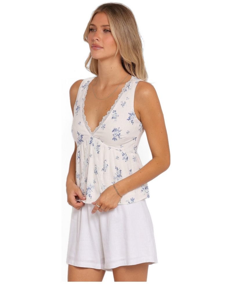 Women's Aminta V-Neck Lace Sleeveless Top