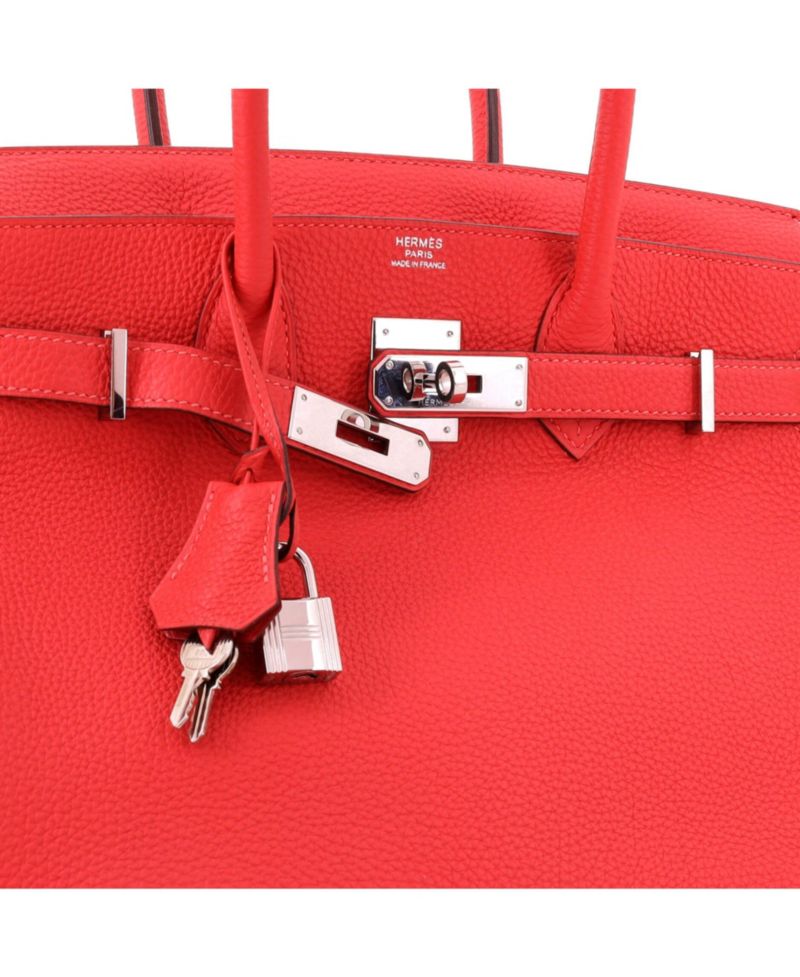 Birkin 30 Handbag Red Togo with Palladium Hardware