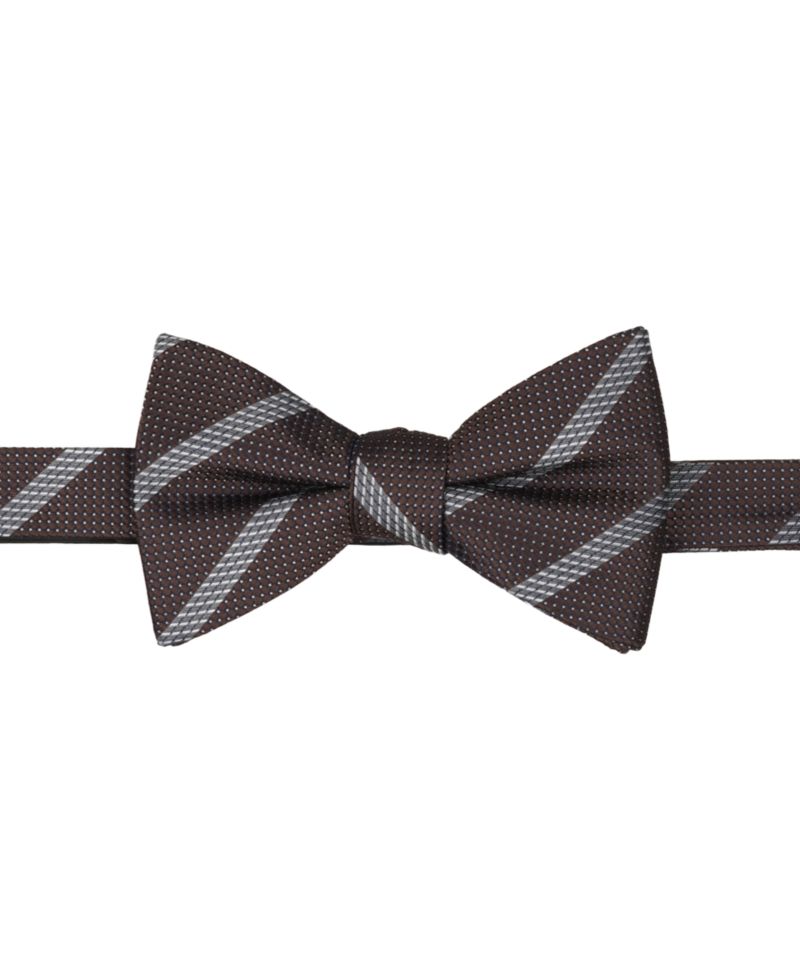 Men's Clyde Stripe Pre-Tied Bow Tie and Pocket Square, 2-Piece Set